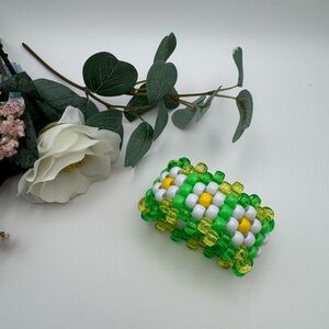 Green and Yellow Beaded Bracelet